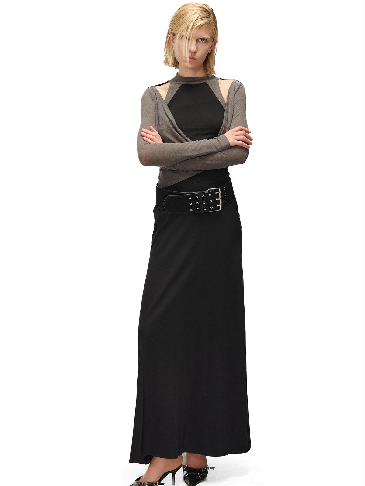 NORTH NODE Ruched Spliced High Stretch Slim Fit Women&