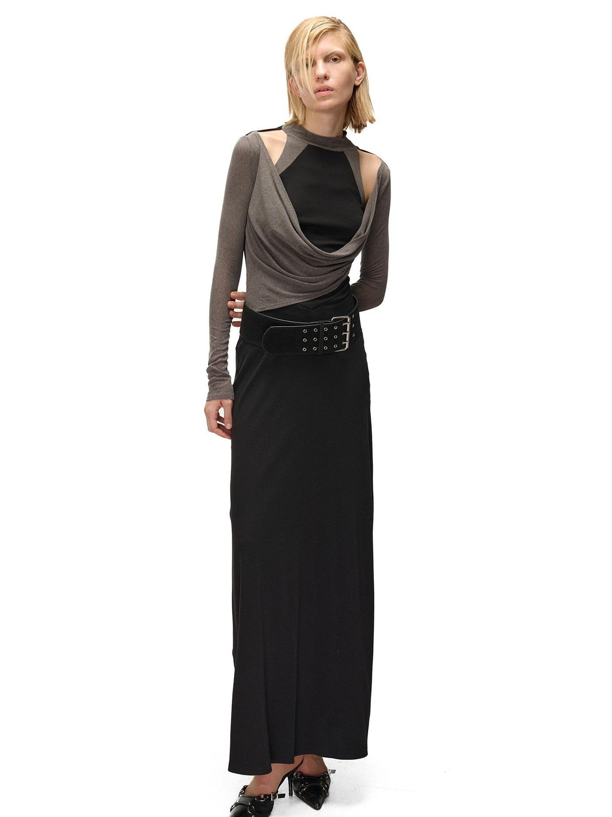 NORTH NODE Ruched Spliced High Stretch Slim Fit Women&