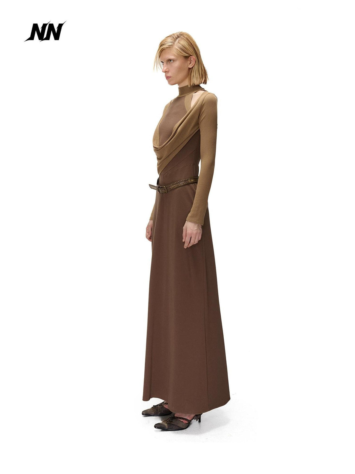 NORTH NODE Ruched Spliced High Stretch Slim Fit Women&