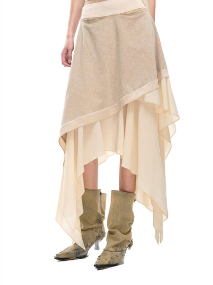 NORTH NODE Ruffle Patchwork Asymmetrical A Line Women&