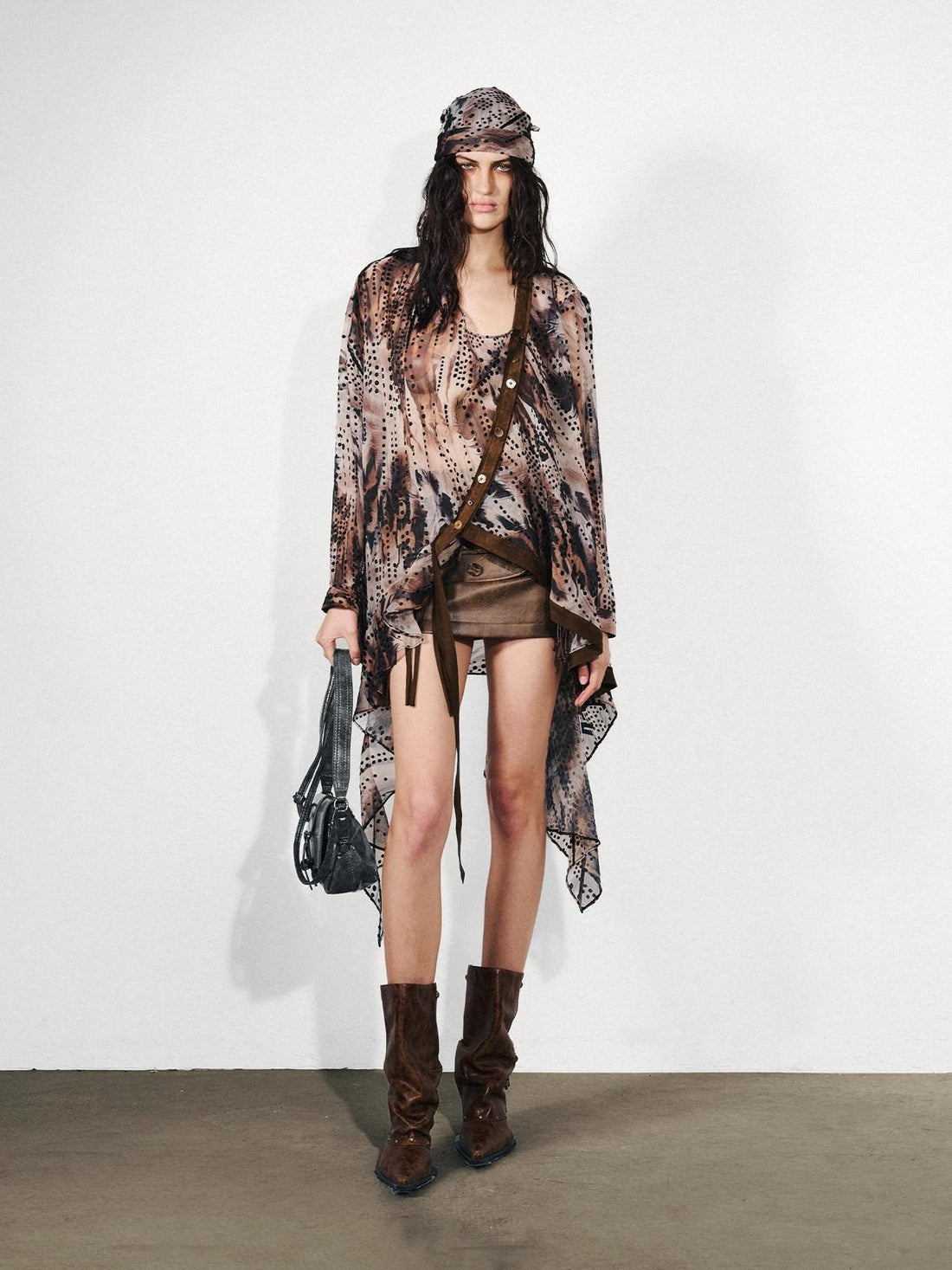 NORTH NODE Ruffled Asymmetric Convertible Long Sleeve Women&