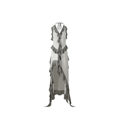 NORTH_NODE_Ruffled_Asymmetric_Spliced_V-neck_Women&