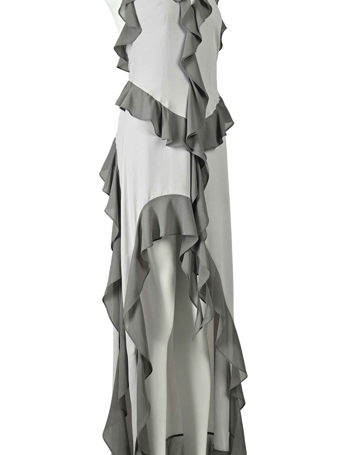 NORTH NODE Ruffled Asymmetric Spliced V-neck Women&