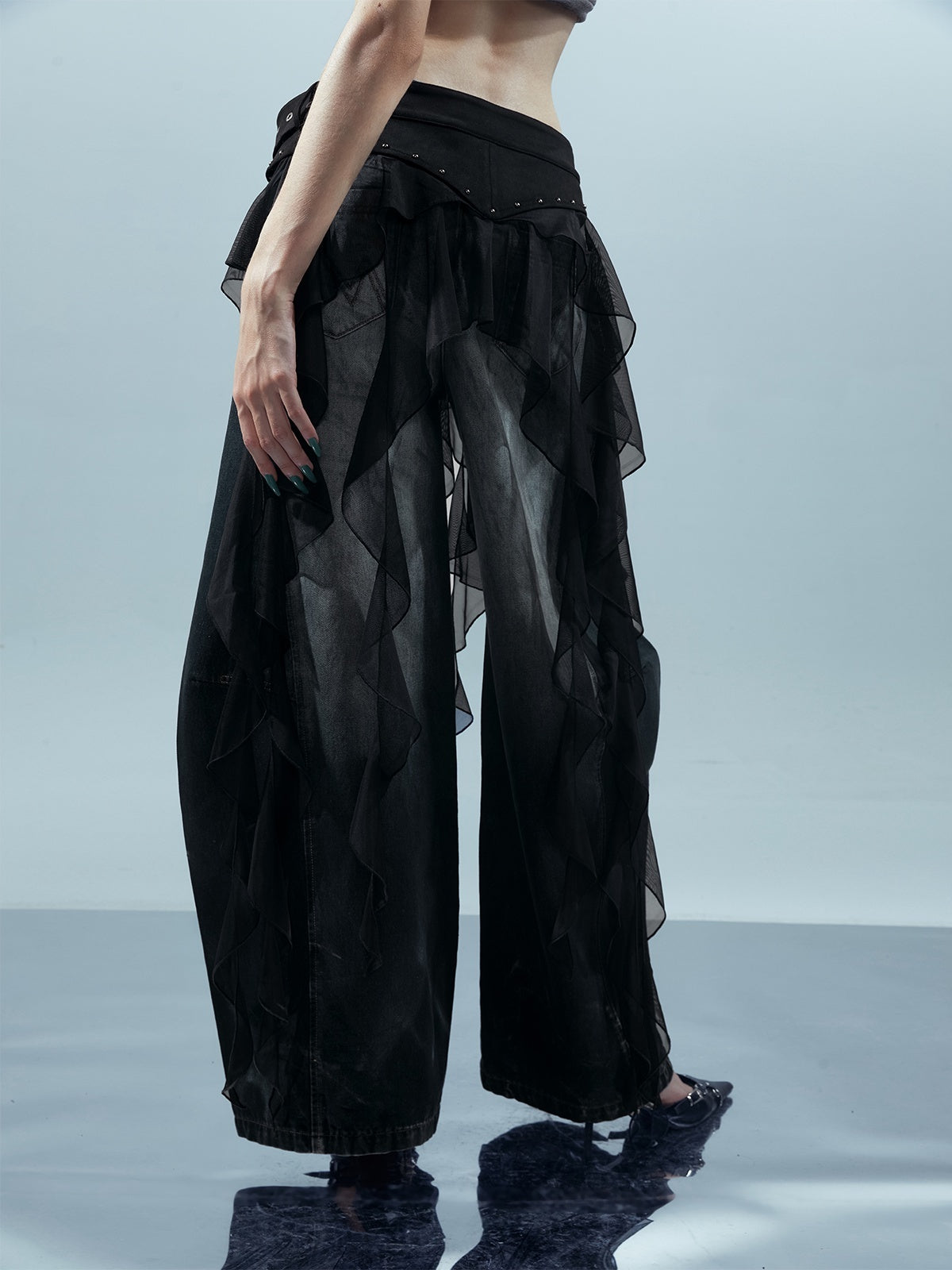 NORTH_NODE_Ruffled_Patchwork_Peplum_Mid_Waist_Women&