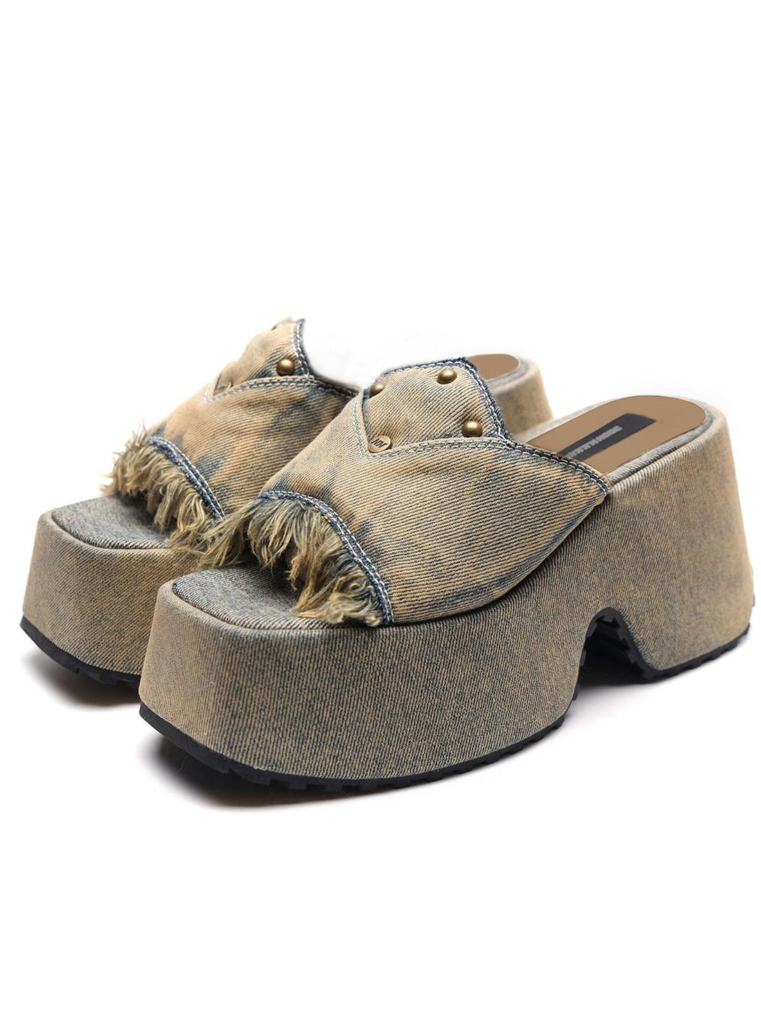 NORTH NODE Rust Wash Distressed Frayed Edge Women&