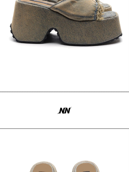 NORTH NODE Rust Wash Distressed Frayed Edge Women&