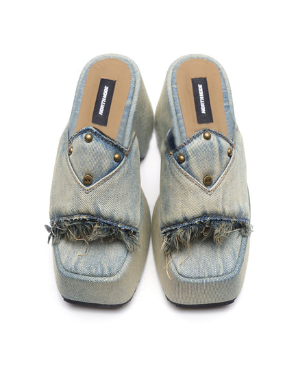 NORTH NODE Rust Wash Distressed Frayed Edge Women&