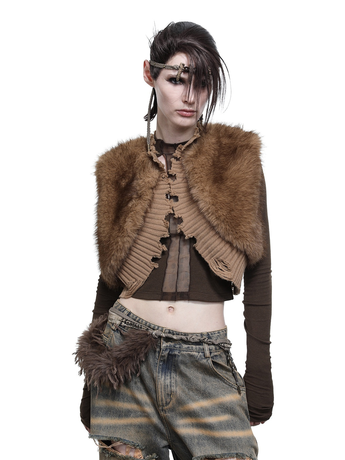 NORTH_NODE_Shaggy_Knitted_Patchwork_Layered_Women&