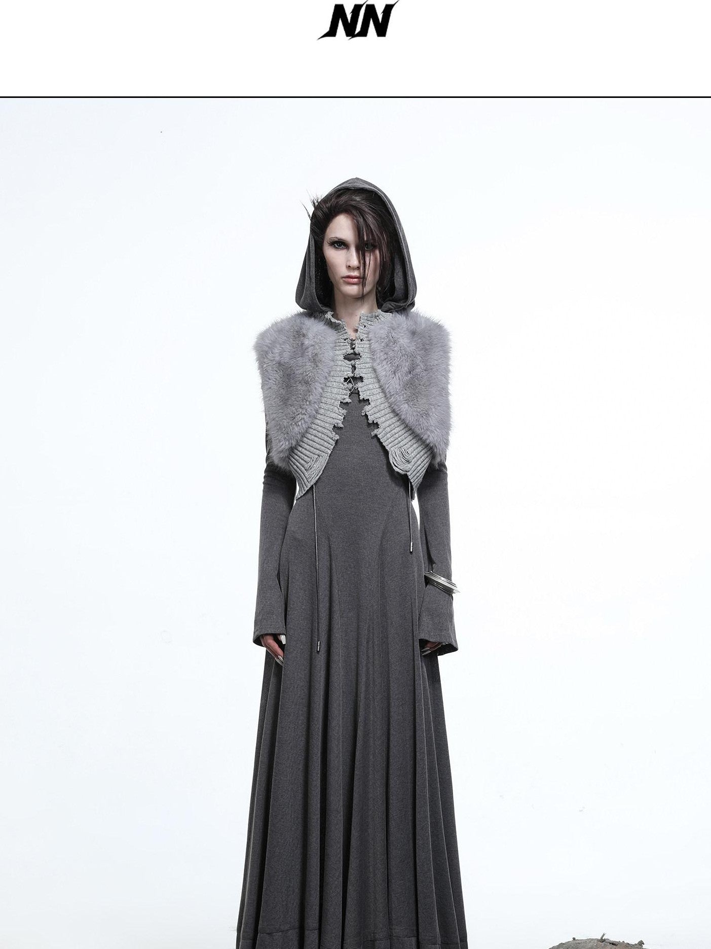 NORTH NODE Shaggy Knitted Patchwork Layered Women&