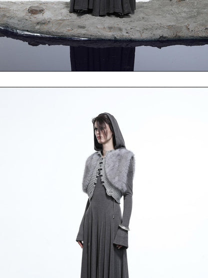 NORTH NODE Shaggy Knitted Patchwork Layered Women&