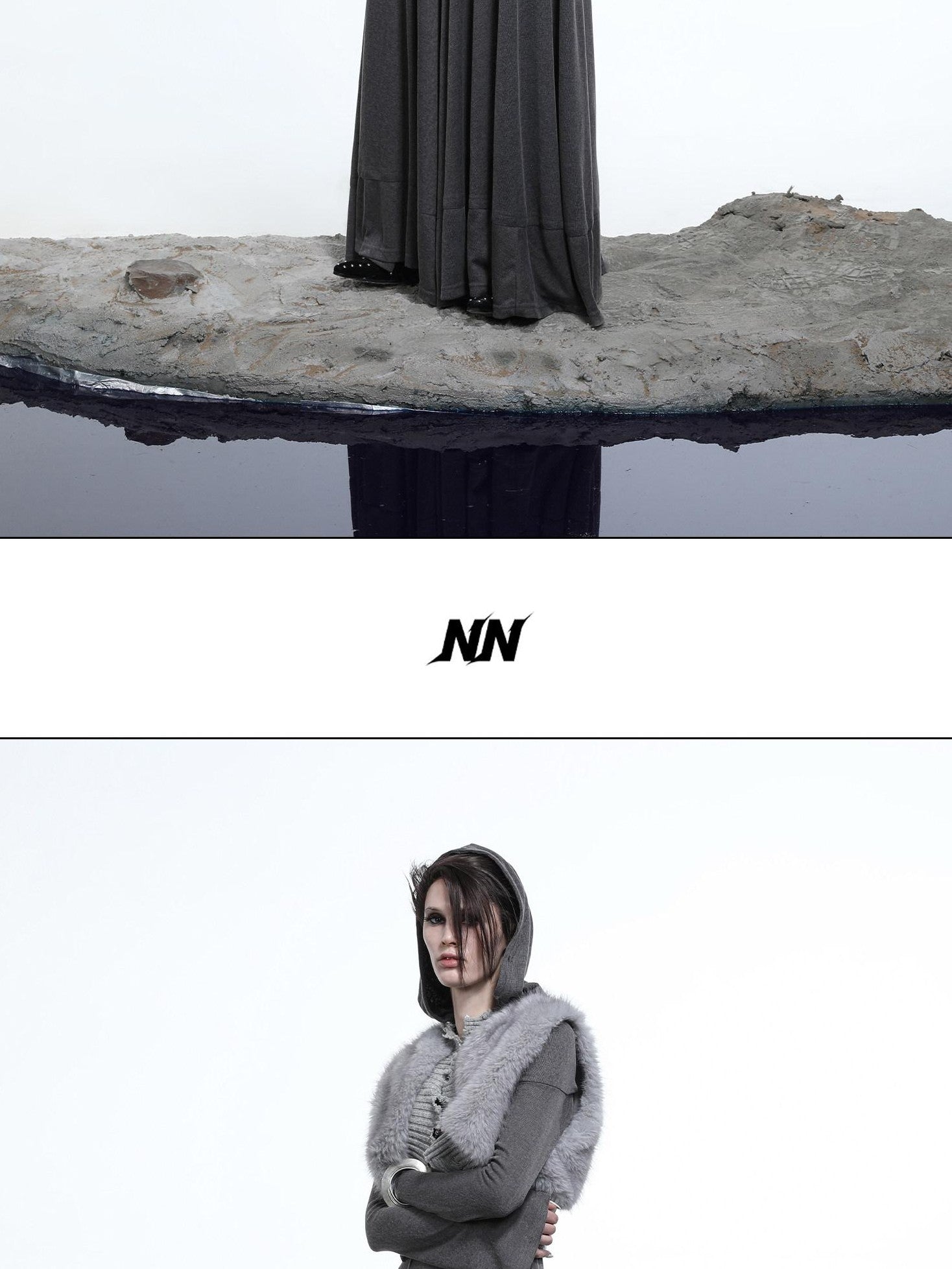 NORTH NODE Shaggy Knitted Patchwork Layered Women&