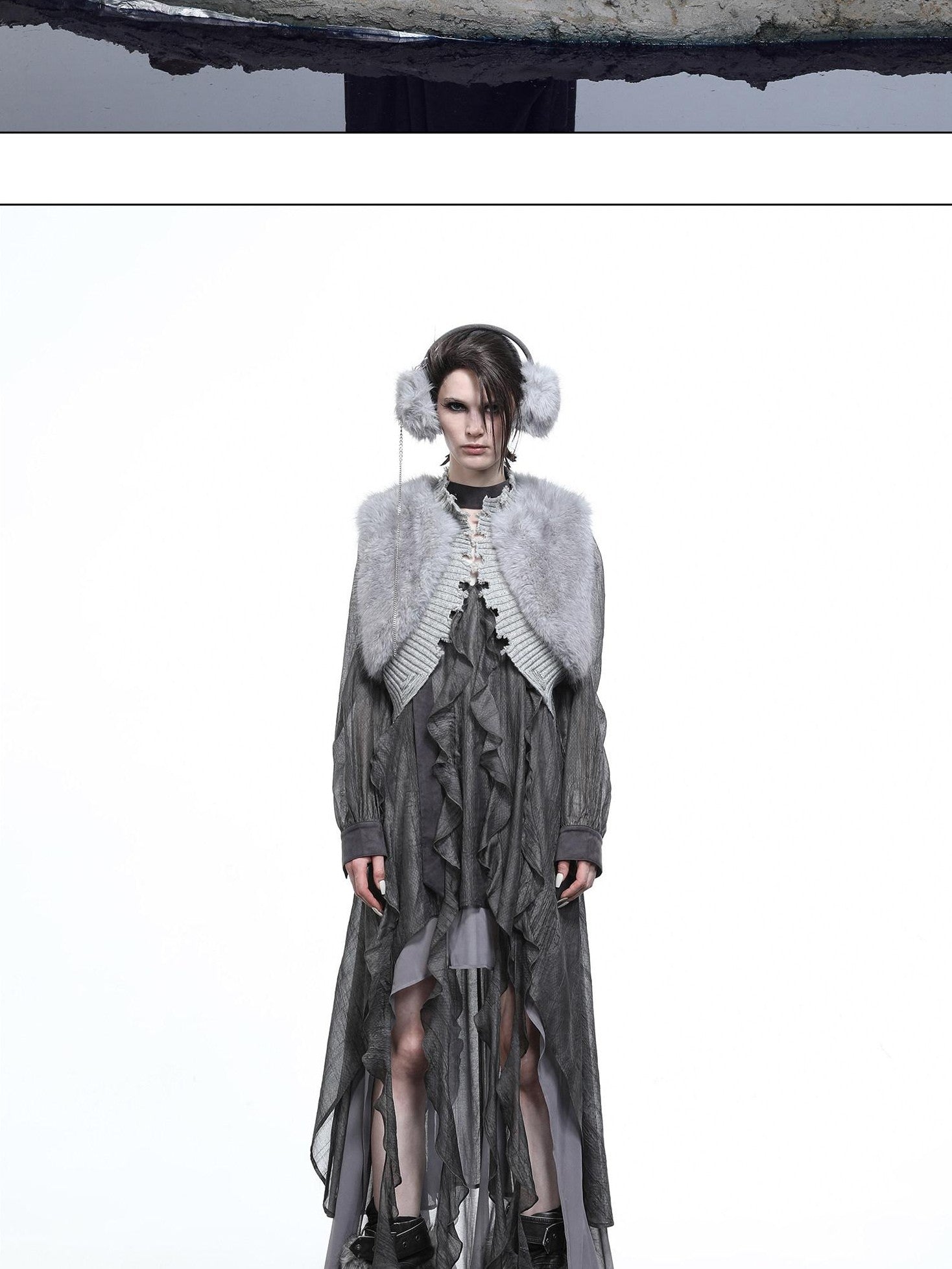NORTH NODE Shaggy Knitted Patchwork Layered Women&