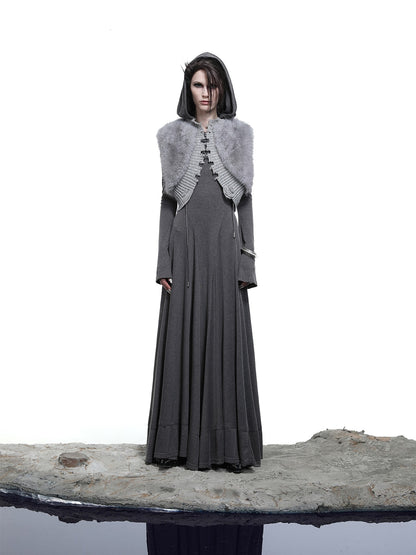 NORTH NODE Shaggy Knitted Patchwork Layered Women&