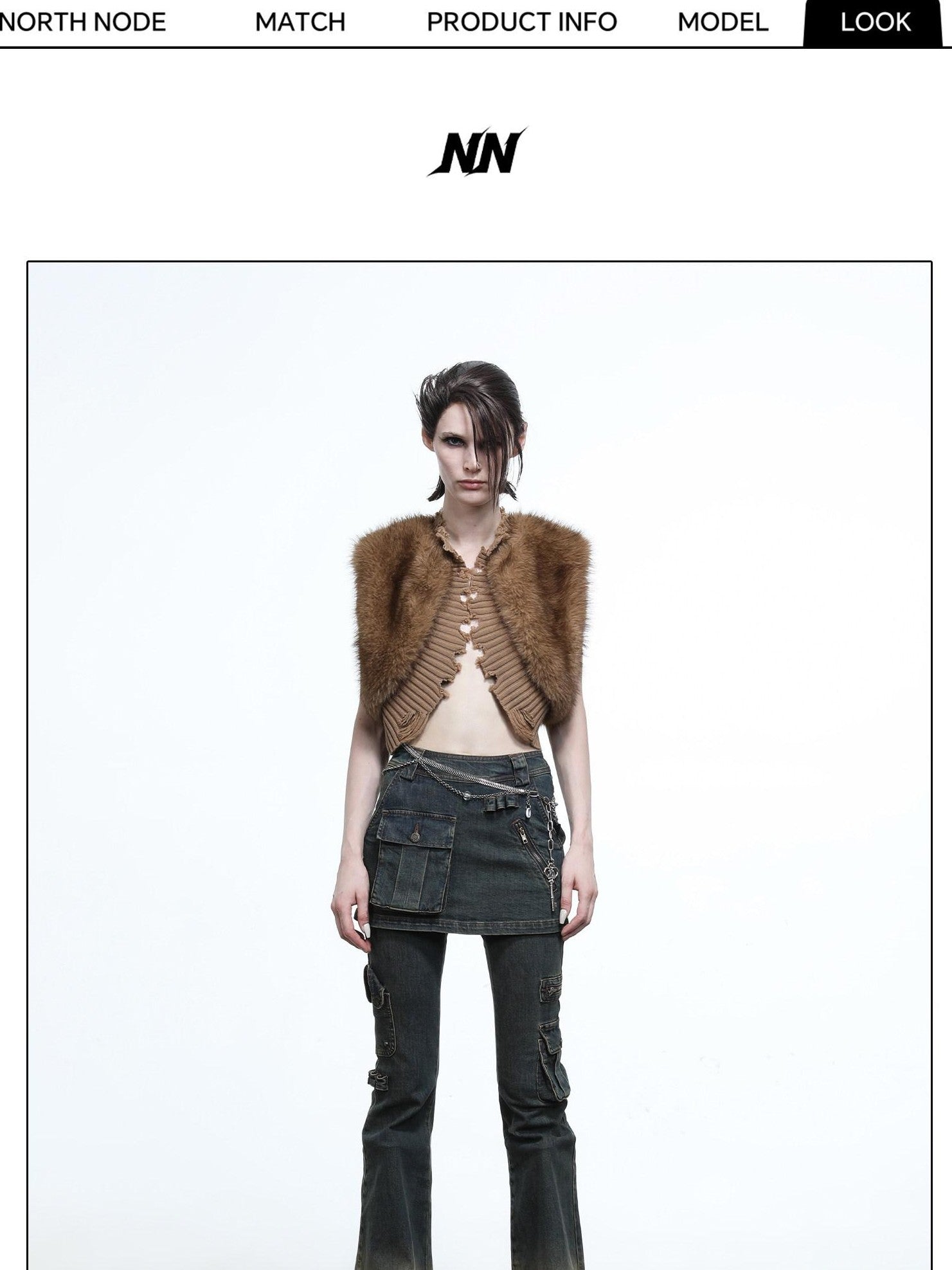 NORTH NODE Shaggy Knitted Patchwork Layered Women&