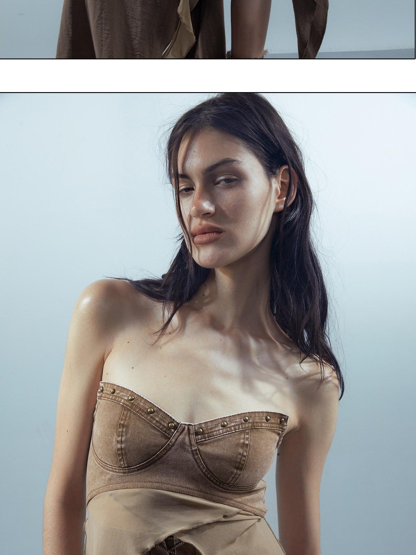 NORTH NODE Sheer Layered Patchwork Asymmetric Women&