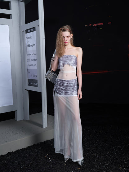 NORTH_NODE_Sheer_Mesh_Splice_Strapless_Straight_Neckline_Women&