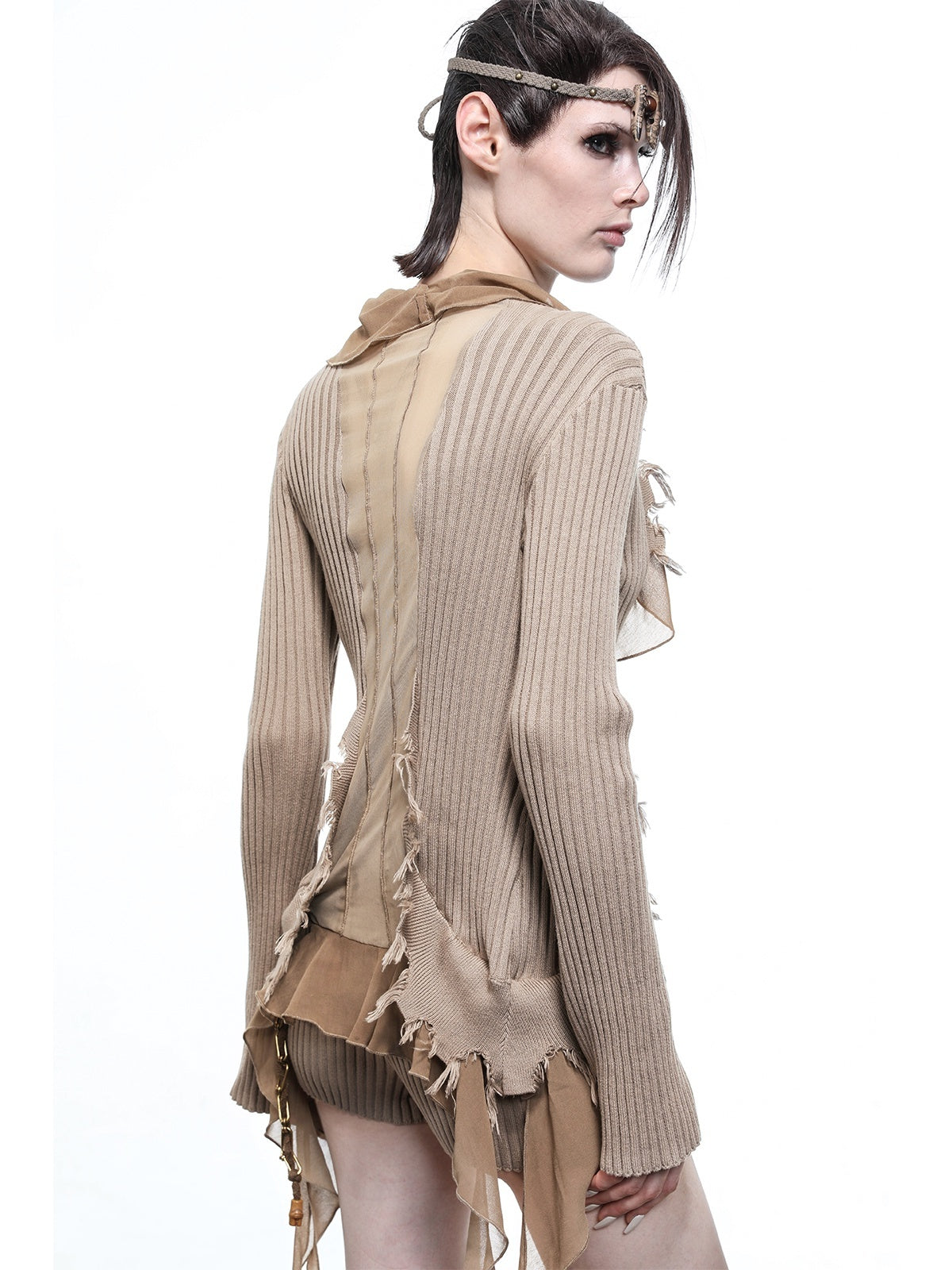 NORTH_NODE_Sheer_Mesh_Splice_Tie_Front_Deconstructed_V-neck_Women&