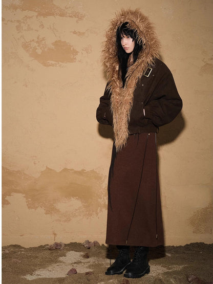 NORTH NODE Short Cropped Faux Fur Patchwork Women&