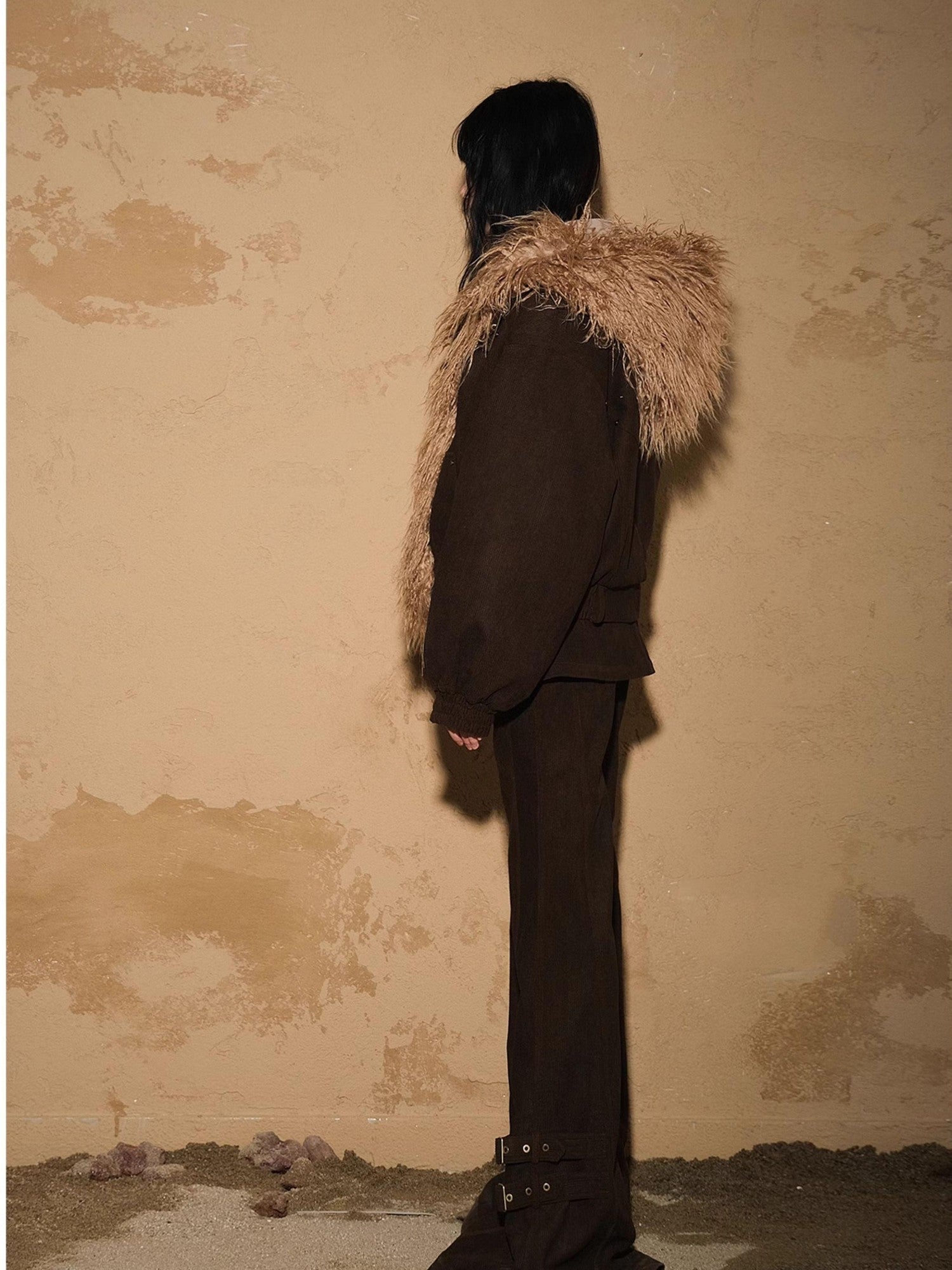 NORTH NODE Short Cropped Faux Fur Patchwork Women&