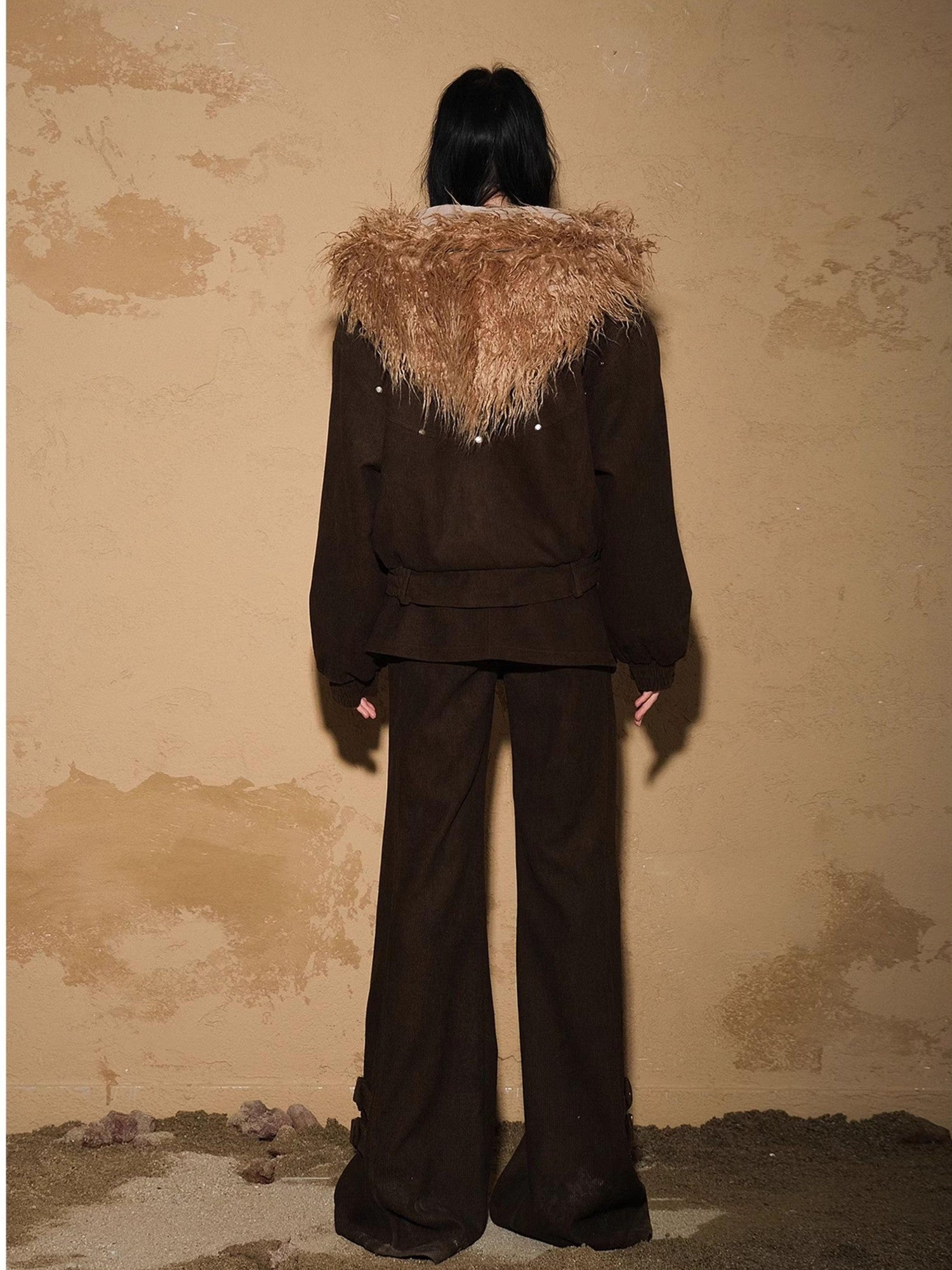 NORTH NODE Short Cropped Faux Fur Patchwork Women&