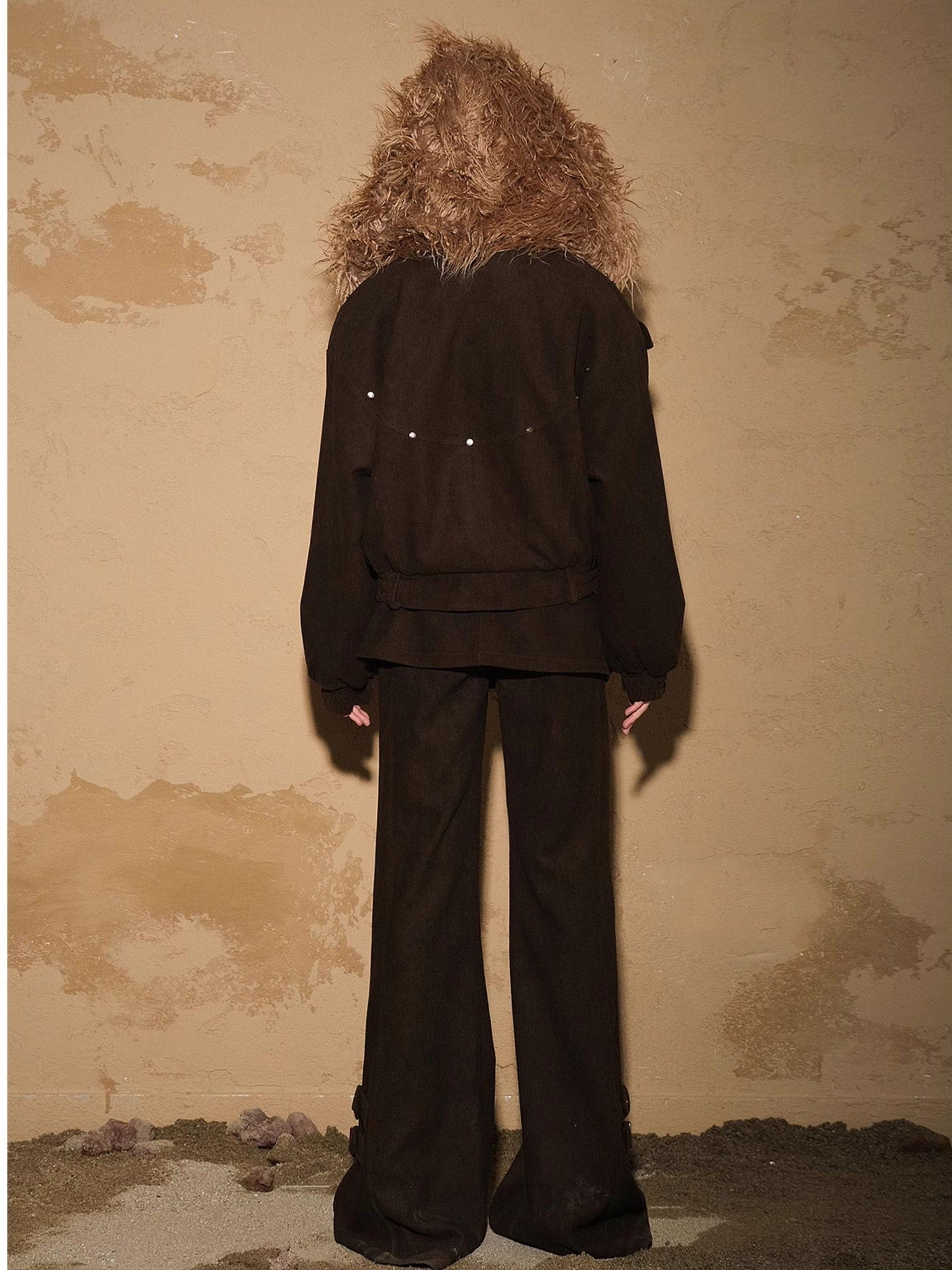 NORTH NODE Short Cropped Faux Fur Patchwork Women&