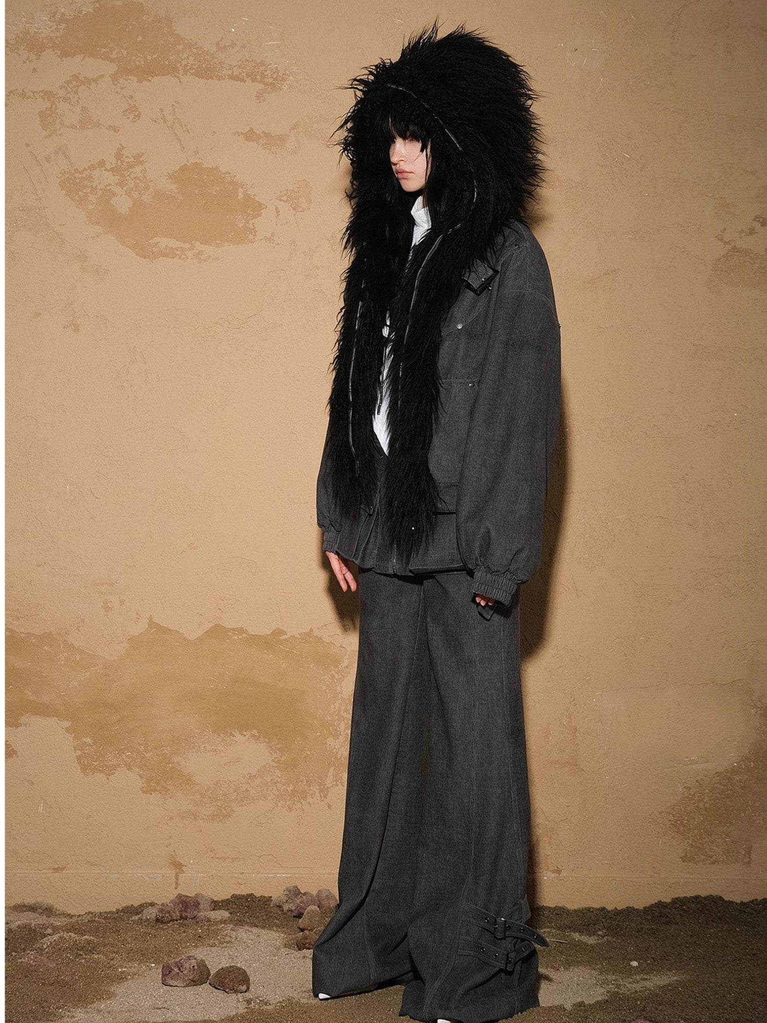 NORTH NODE Short Cropped Faux Fur Patchwork Women&