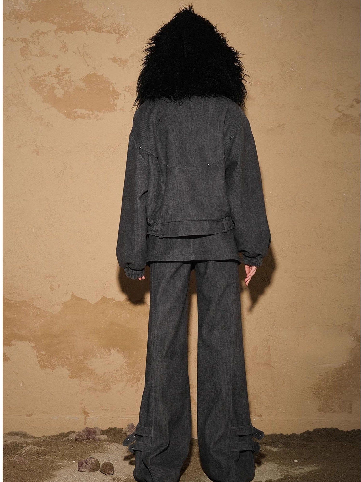 NORTH NODE Short Cropped Faux Fur Patchwork Women&