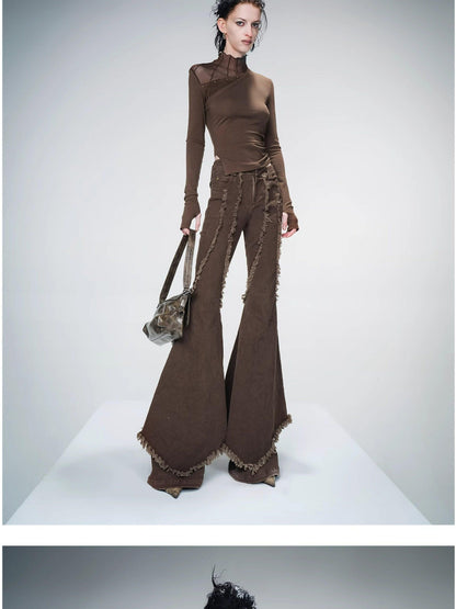 NORTH NODE Side Panel Half High Collar Paneled Slim Fit Women&