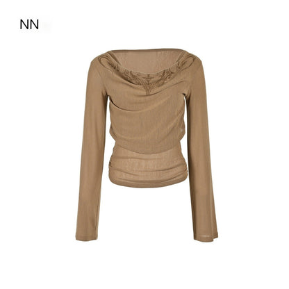 NORTH_NODE_Siren_Print_Fake_Layer_Draped_Neck_Women&