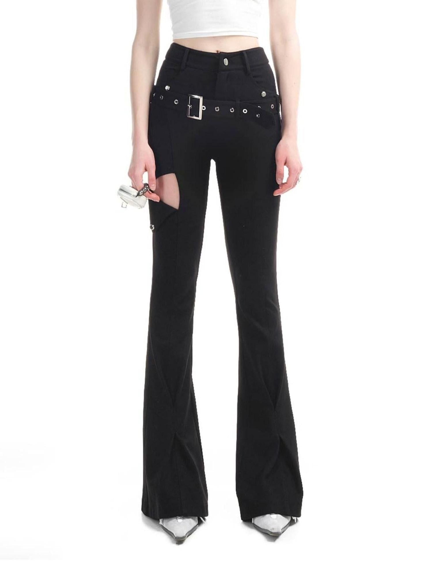 NORTH NODE Slimming High Waist Micro Flare Floor Length Women&