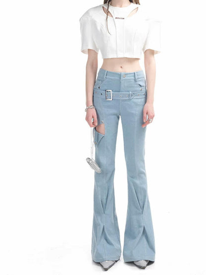 NORTH NODE Slimming High Waist Micro Flare Floor Length Women&