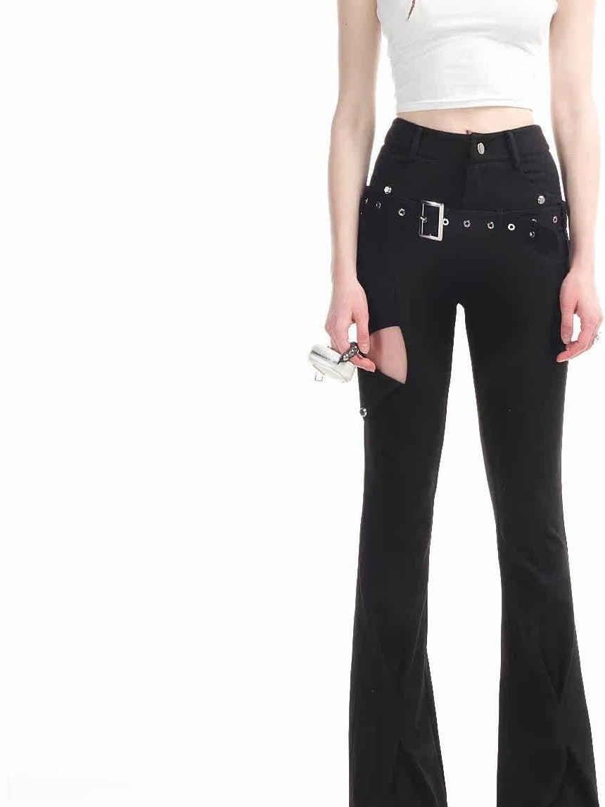 NORTH NODE Slimming High Waist Micro Flare Floor Length Women&