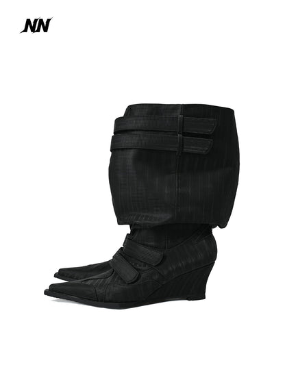 NORTH_NODE_Slouchy_Pointed_Toe_Wedge_Heel_Belt_Buckle_Women&
