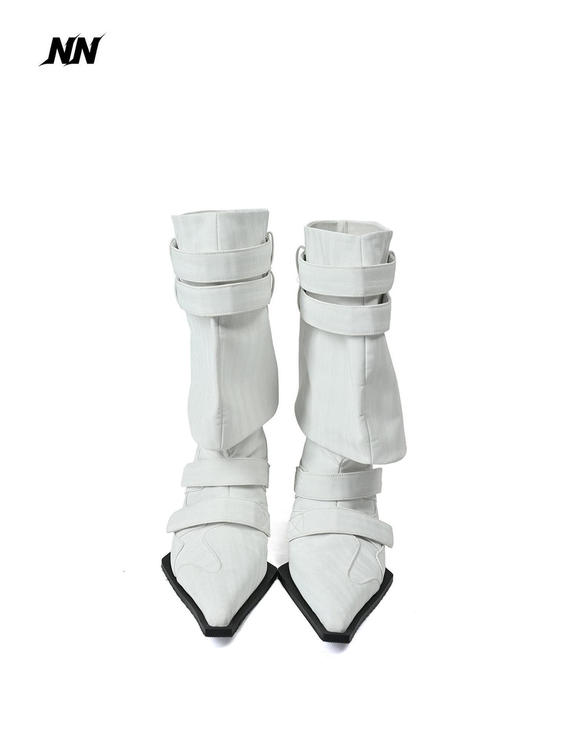 NORTH NODE Slouchy Pointed Toe Wedge Heel Belt Buckle Women&