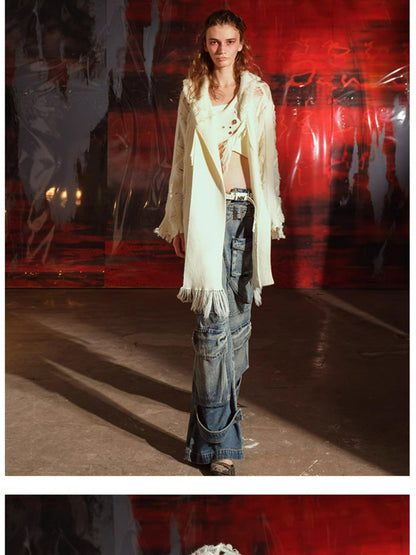 NORTH NODE Snow Scattered Designer Hooded Open Front Women&