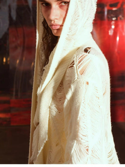 NORTH NODE Snow Scattered Designer Hooded Open Front Women&