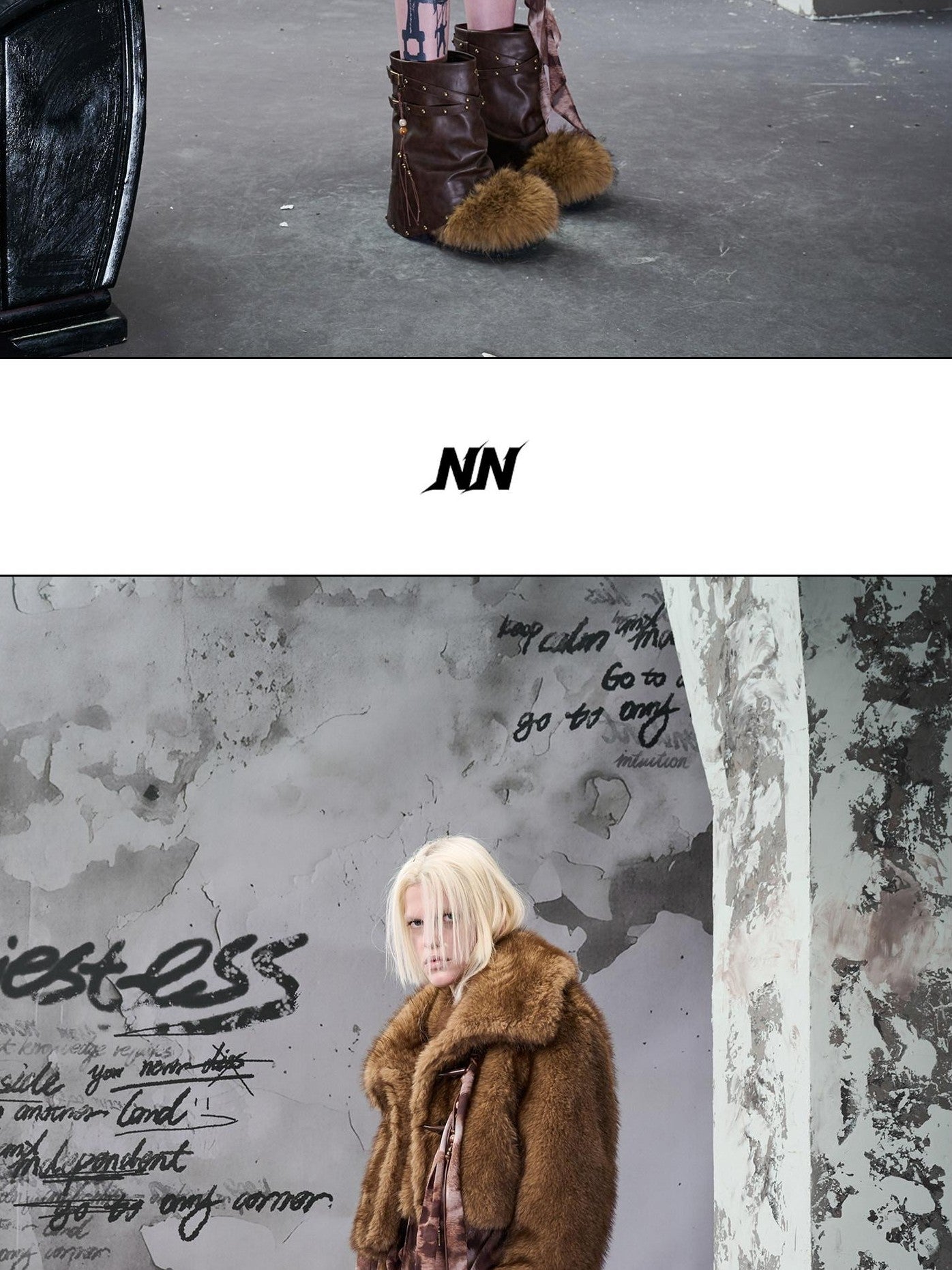 NORTH NODE Soft Twilight Large Lapel Faux Fur Polyester Women&