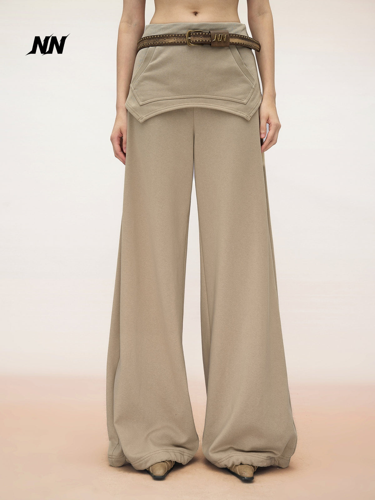 NORTH_NODE_Solid_Color_Spliced_Pocket_Wide_Leg_Cotton_Women&