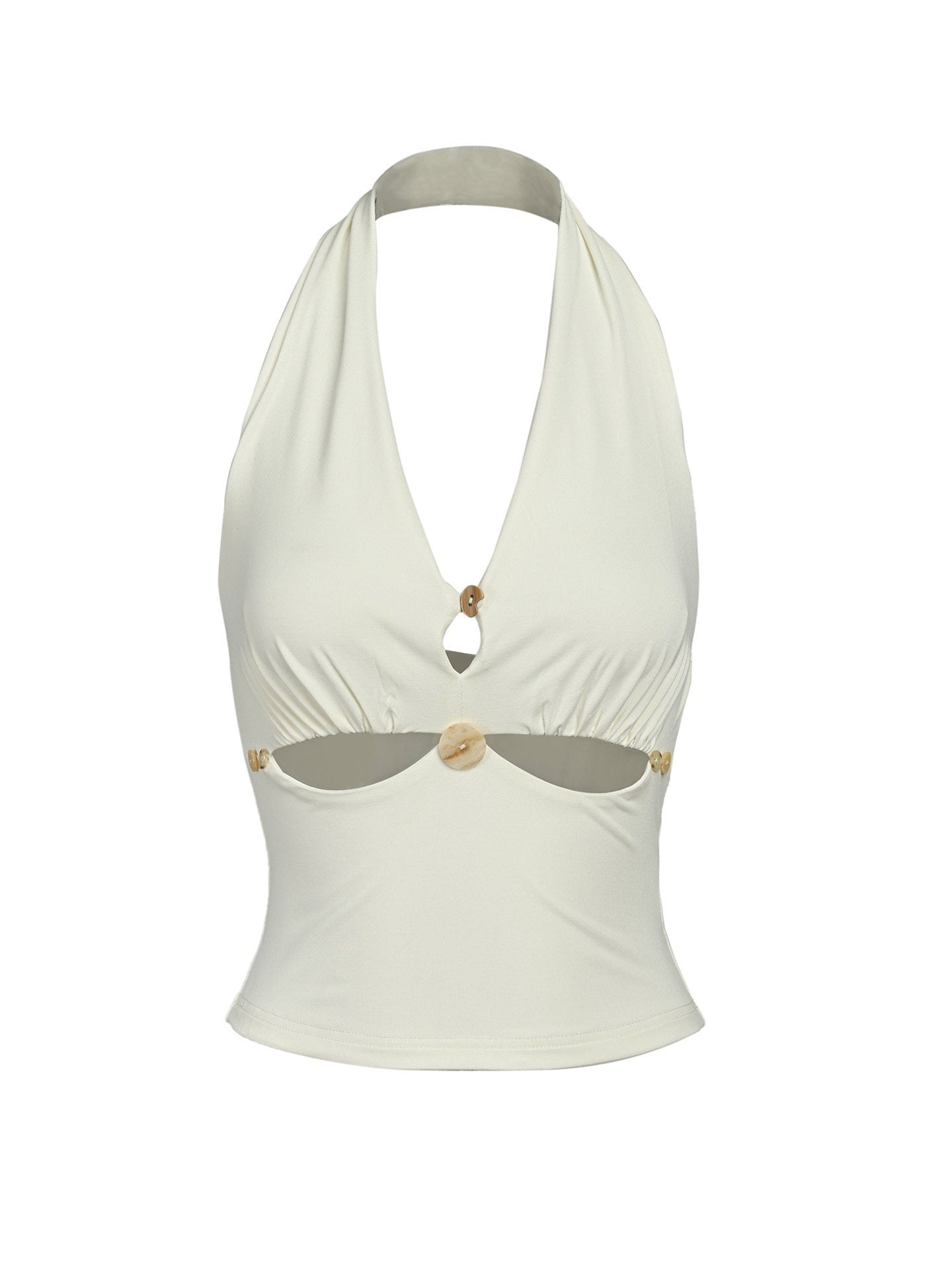 NORTH_NODE_Solid_Cutout_V-neck_Slim_Fit_Women&