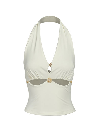 NORTH_NODE_Solid_Cutout_V-neck_Slim_Fit_Women&