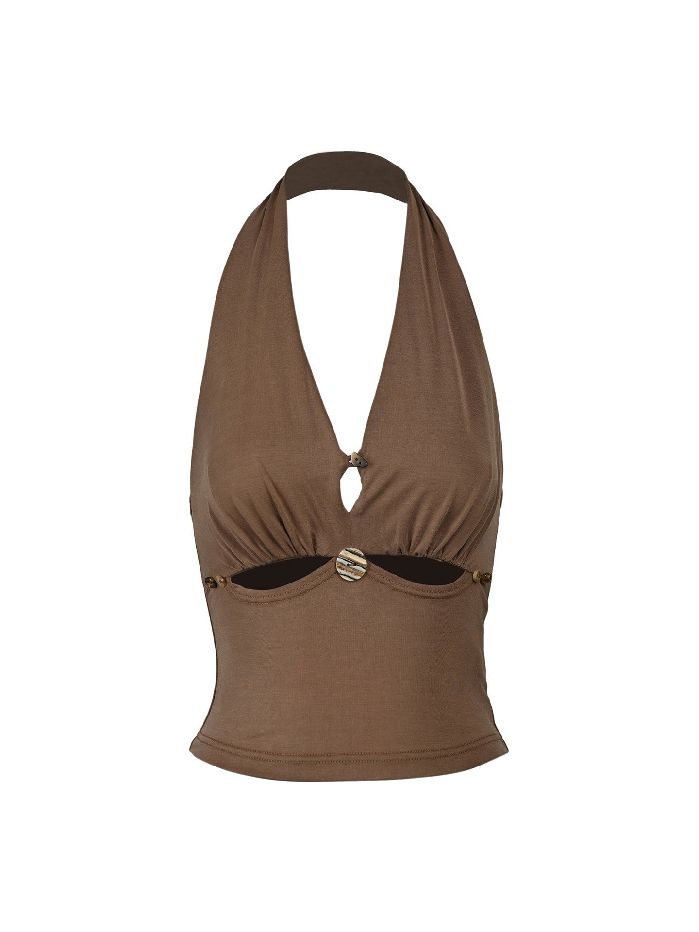 NORTH_NODE_Solid_Cutout_V-neck_Slim_Fit_Women&