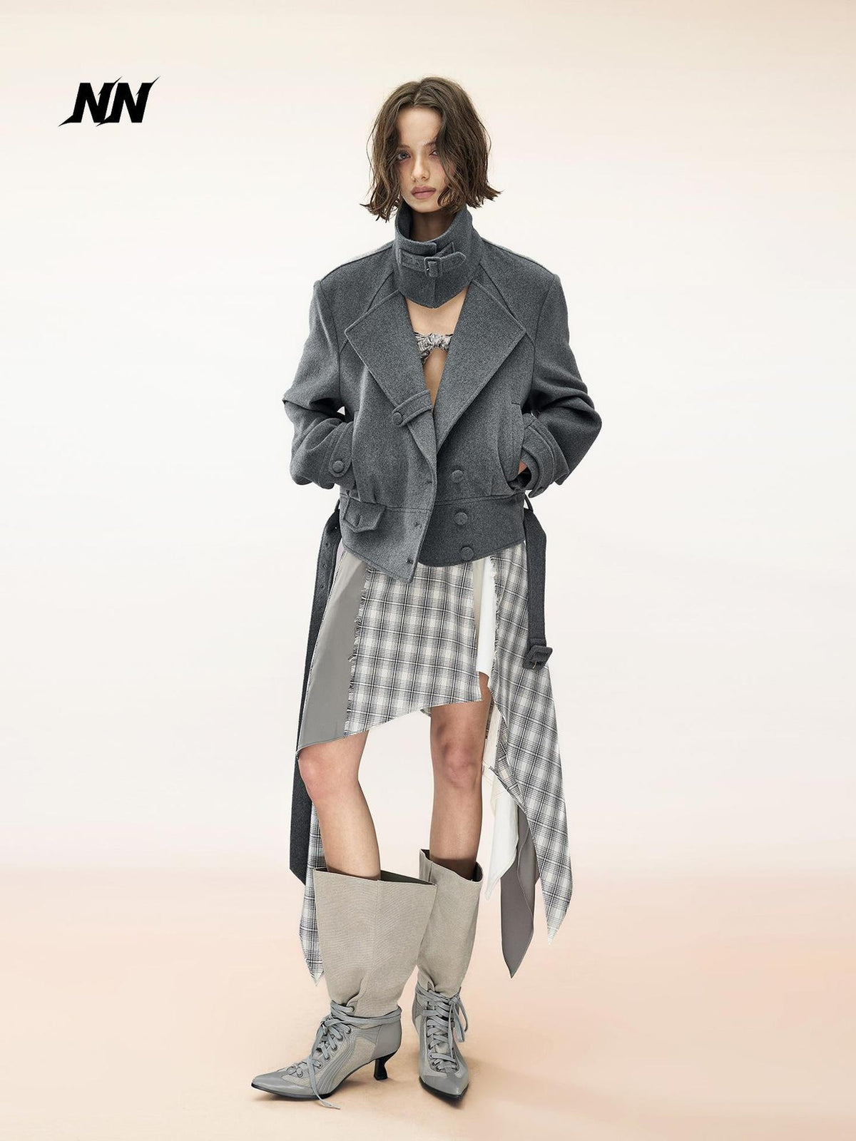 NORTH NODE Solid Slim Fit Wool Cashmere Women&