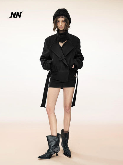 NORTH NODE Solid Slim Fit Wool Cashmere Women&
