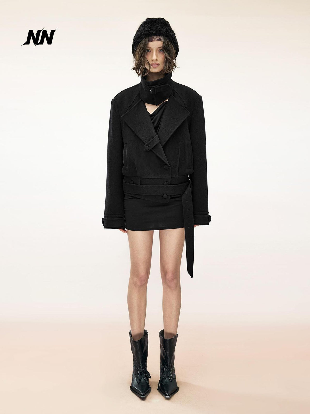 NORTH NODE Solid Slim Fit Wool Cashmere Women&