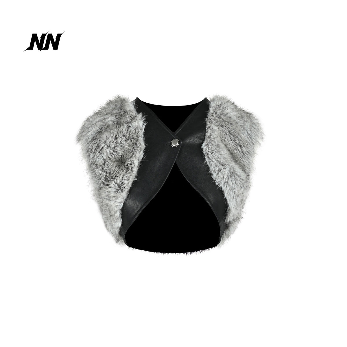 NORTH_NODE_Spliced_Fuzzy_Ultra_Short_Loose_V-neck_Women&