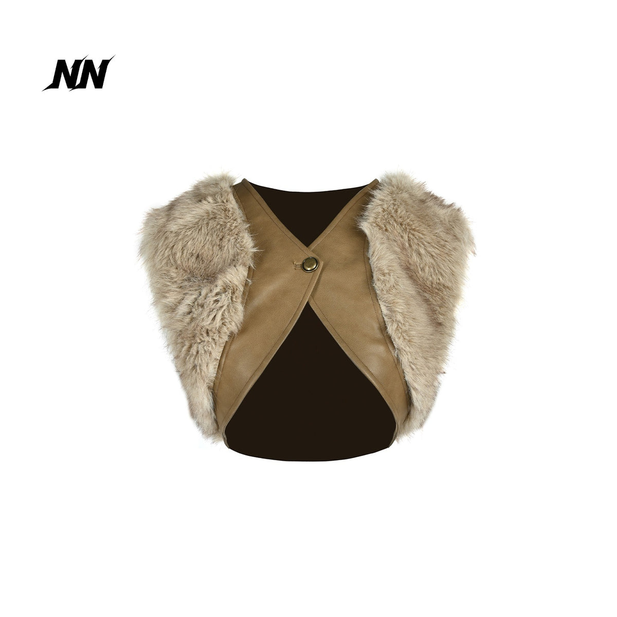 NORTH_NODE_Spliced_Fuzzy_Ultra_Short_Loose_V-neck_Women&
