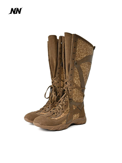 NORTH NODE Spliced Print Patchwork Pointed Toe Women&