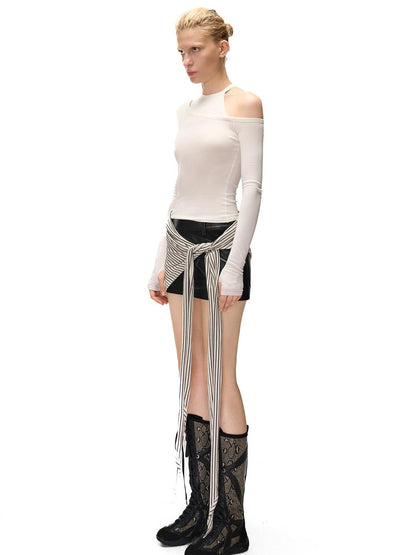NORTH NODE Spliced Print Patchwork Pointed Toe Women&