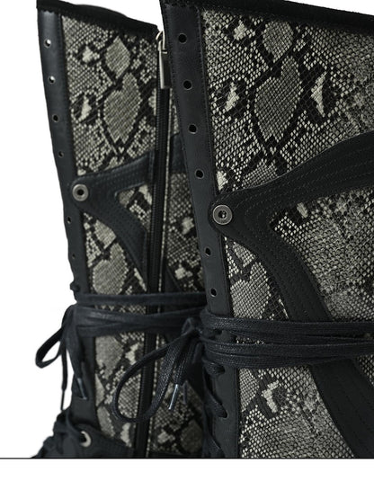 NORTH NODE Spliced Print Patchwork Pointed Toe Women&