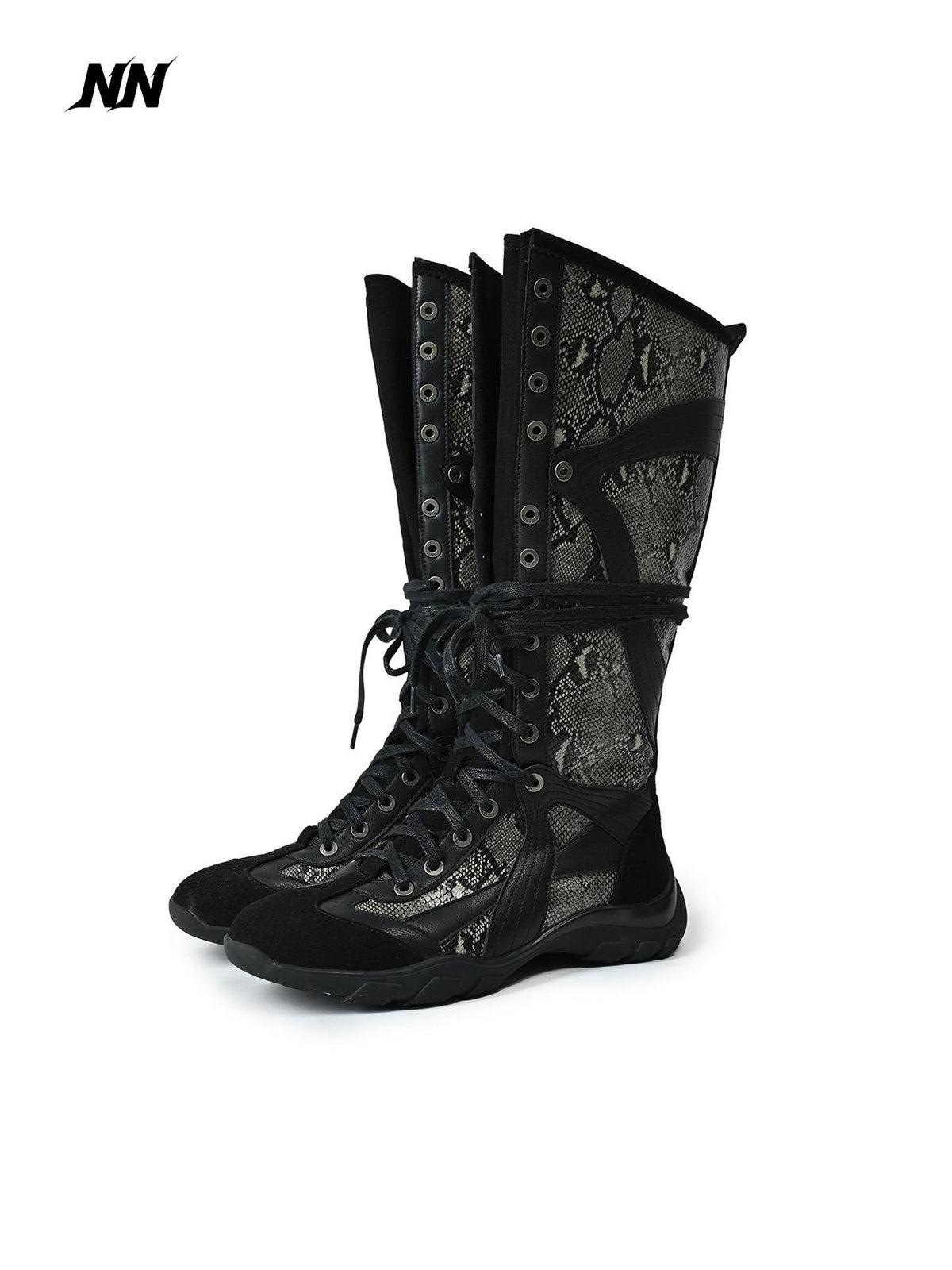 NORTH NODE Spliced Print Patchwork Pointed Toe Women&